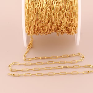 18K Gold Filled Paper Clip Twist Ketten Gold Halbfertige Ketten Spezielle Ketten für DIY Armbänder Halsketten Schmuck Zubehör Herstellung