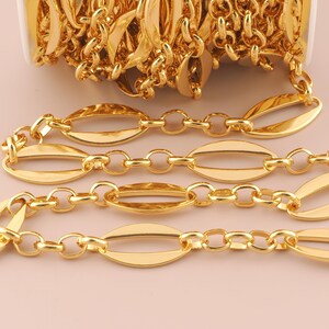18K ゴールドフィルドフィガロチェーン ゴールド半完成チェーン DIY ブレスレット ネックレス ジュエリーアクセサリー作りのための特別なチェーン