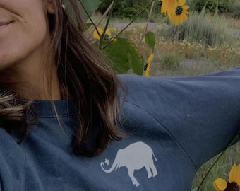 The Big Elephant, Little Mindful Manifesto Oversized (or not) Eco Sweatshirt.