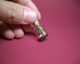Tiny green tree and a couple  in a tiny bottle ver.3 B