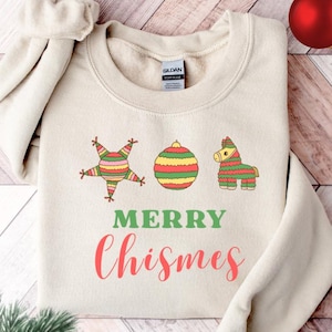 Mexican Christmas Sweatshirt, Happy Chismes, Navidad Graphic, Mexican Christmas Food Sweatshirt, Pan Dulce-T-Shirt, Happy Christmas Mexican