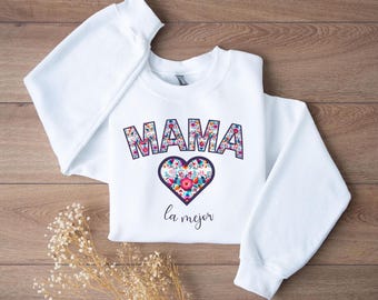 Personalized Mamá Shirt for Mom, Mamá Gift, Latina Shirt for Women, Mamá Tshirt for Mom, Mamá T-Shirt for Mothers Day. Dia De Las Madres.