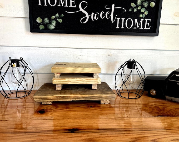 Rustic Farmhouse Wooden Risers for Candles etc.