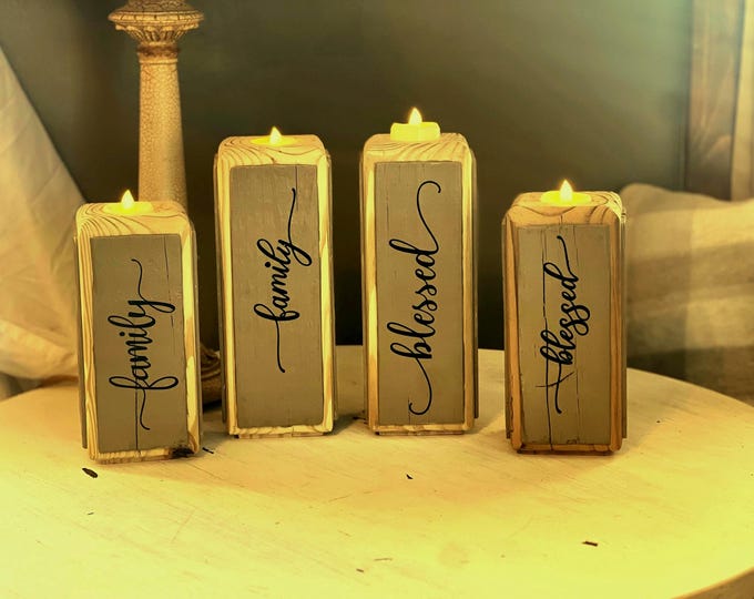 Rustic Farmhouse Tea Light Candle Holders