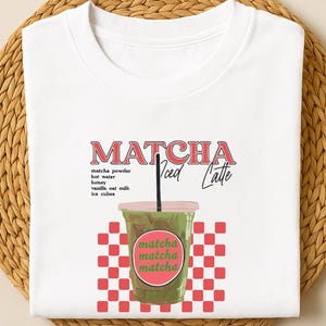Matcha Lovers Club T-Shirt - Eisiges oder heißes Matcha Lover Shirt, Cafe Ästhetisches Grafik-T-Shirt, Trendy Green Tea T-Shirt für Frauen T-Shirt Geschenkidee
