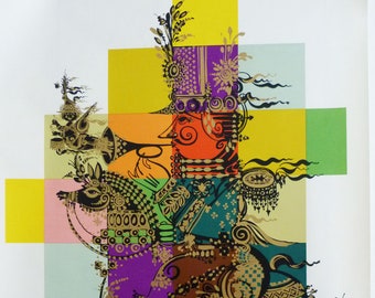 Bjorn Wiinblad print poster ABC Theater 1965 original vintage screen print