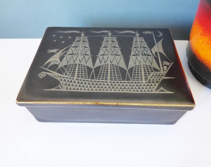 Gustavberg ceramic box Sven Jonson Sweden Facett 8