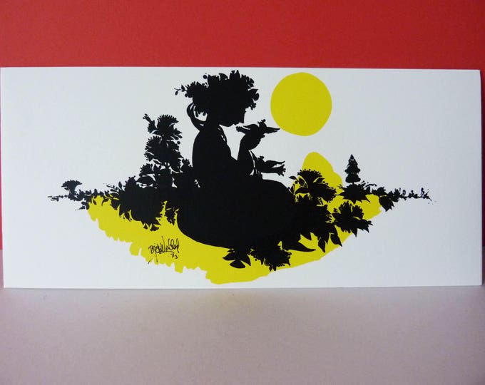 Bjorn Wiinblad bird lady Greetings card