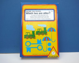1970s Educational game - 1971 Piatnik Fun School - which two are alike- vintage toys and games.