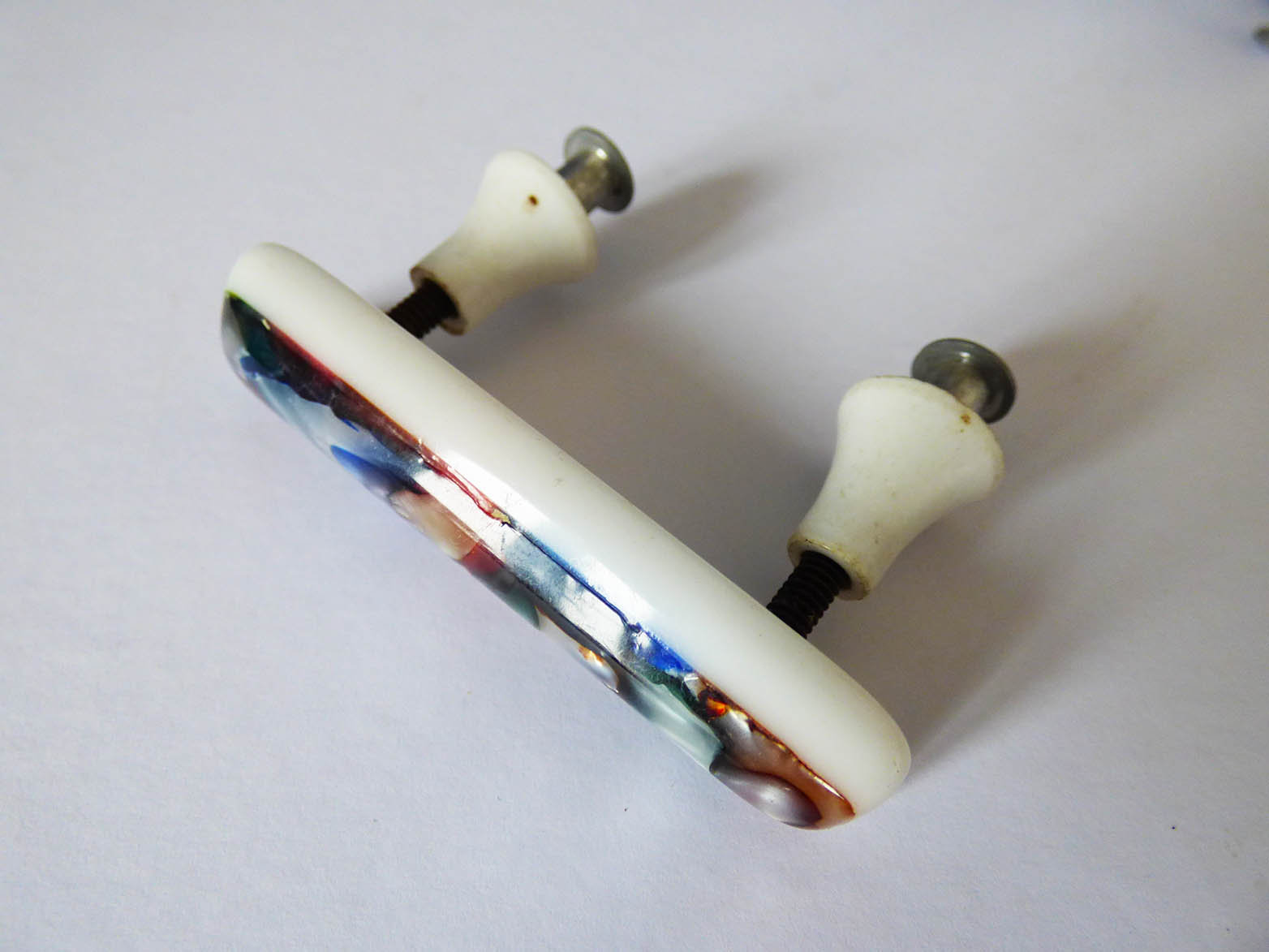 Original 1960's plastic resin cupboard handles