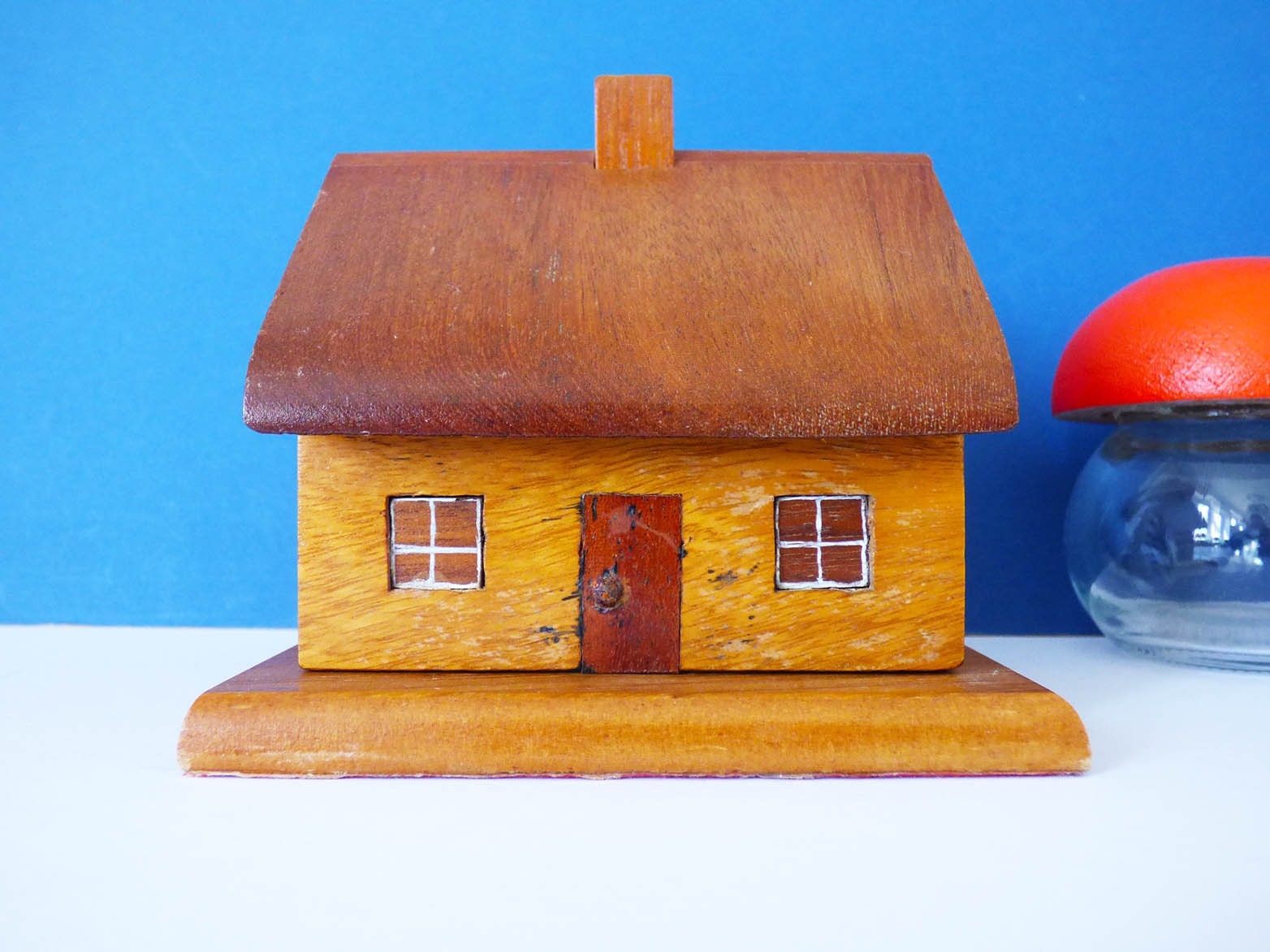 Incense cone burner vintage wooden house