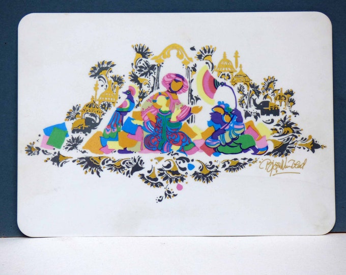 Bjorn Wiinblad Porcelain postcard Rosenthal Rare Highly collectible, 1970s Danish Artist, German Production - Il Serraglio