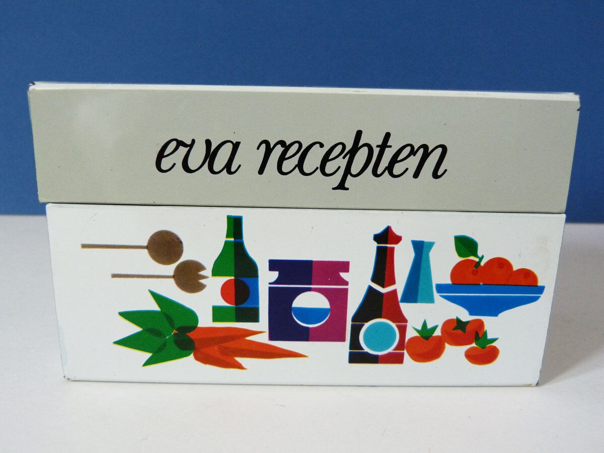 Mid century vintage recipe tin / box