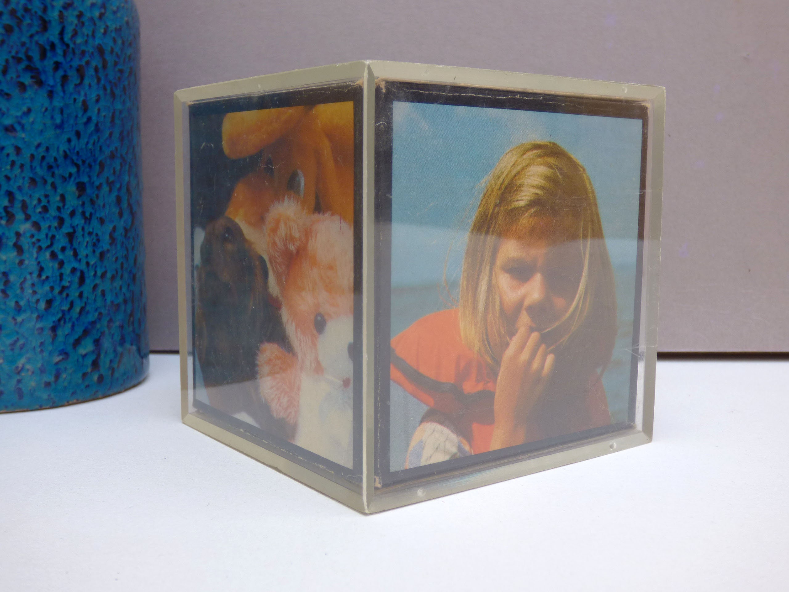 visicube vintage perspex photo frame cube