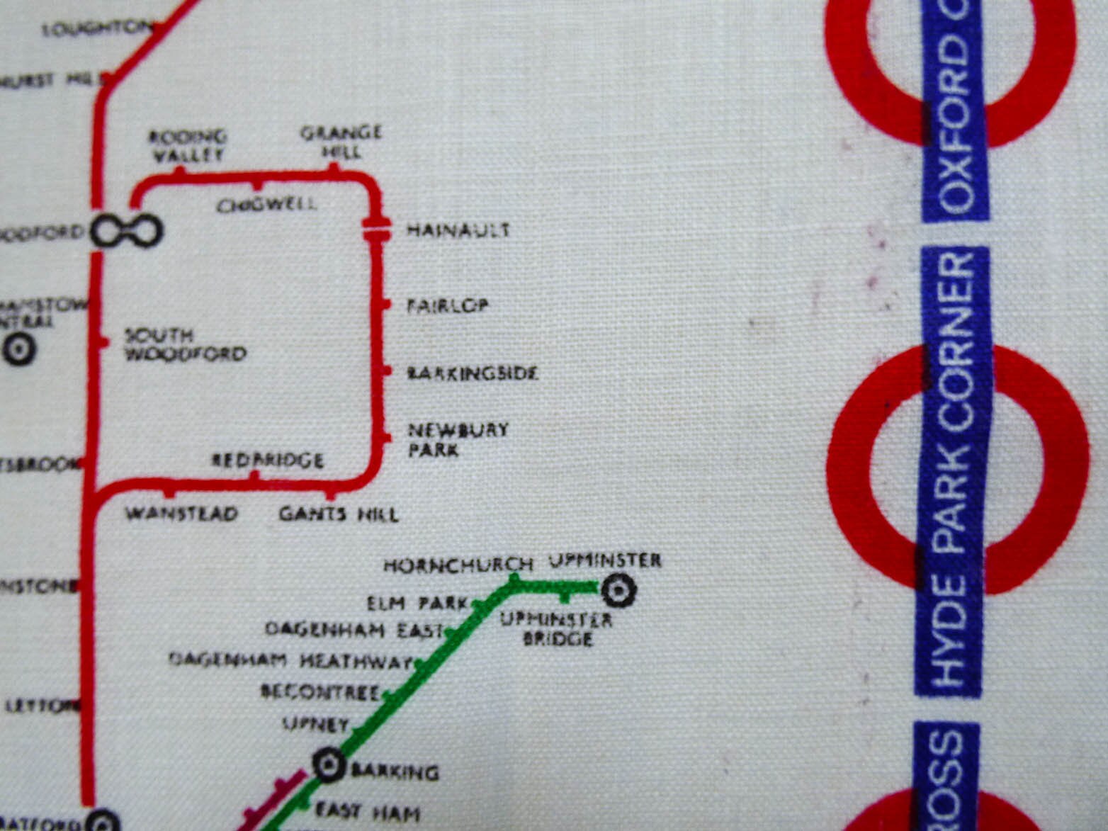 Vintage London underground tea towel