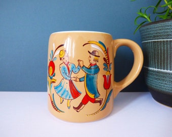 Arabia Finland Mug Kesti by Svea Granlund - Rare MId Century Modern Scandinavian Folk art pottery