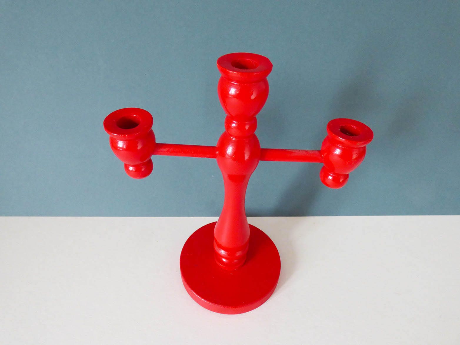 Simple wooden scandinavian candle holder