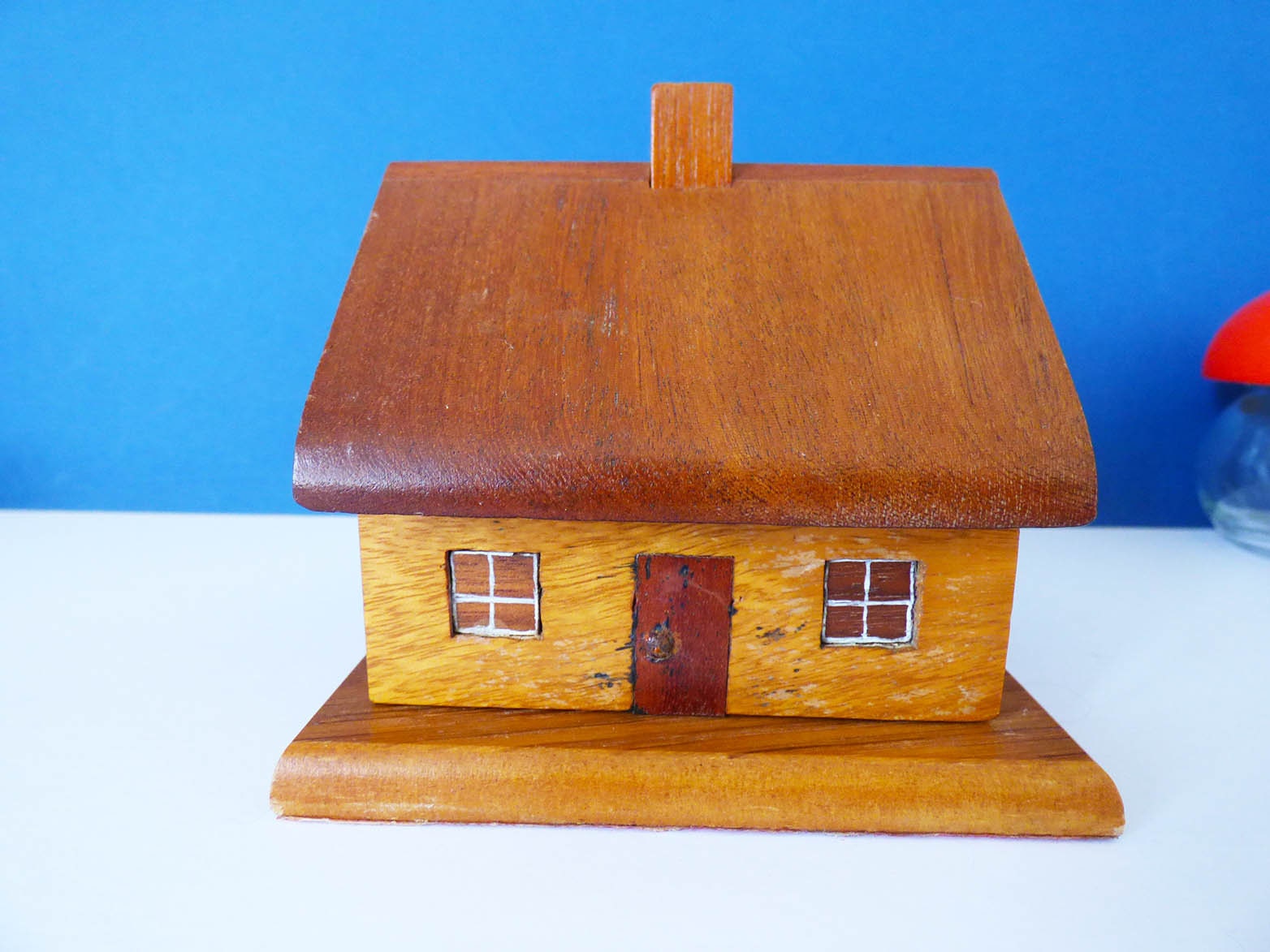 Incense cone burner vintage wooden house