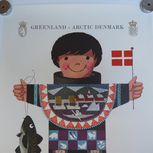 Ib Antoni Travel Poster Greenland Denmark Scandinavian Retro