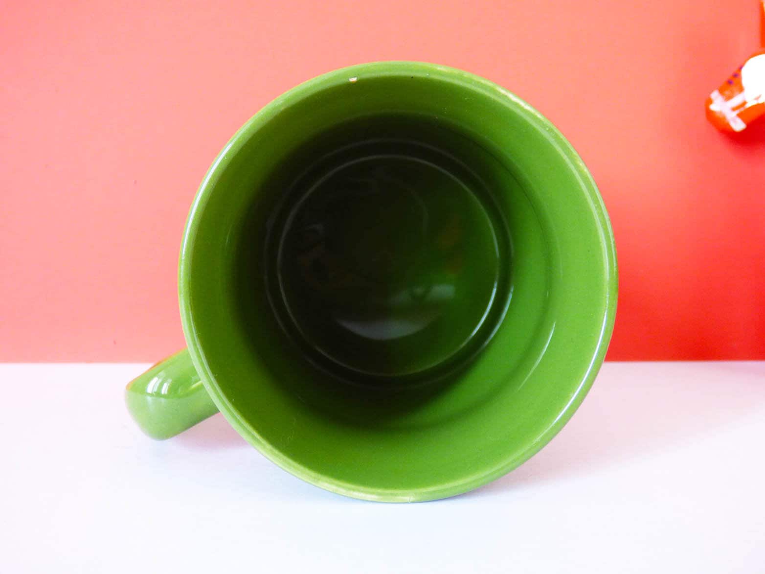 Mug Vintage Floral Staffordshire Pottery - Années 70 - Couleurs Vert, Bleu Et Gris - Occasion