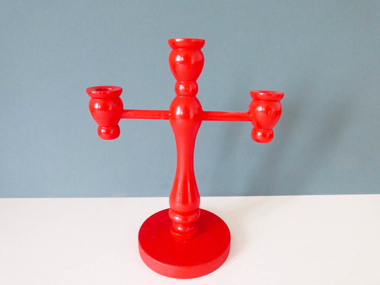 Simple wooden scandinavian candle holder