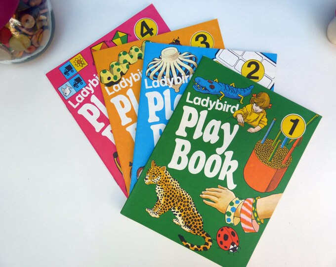 Ladybird playbook - vintage Educational workbooks for children 1970s - Home schooling - pre school.