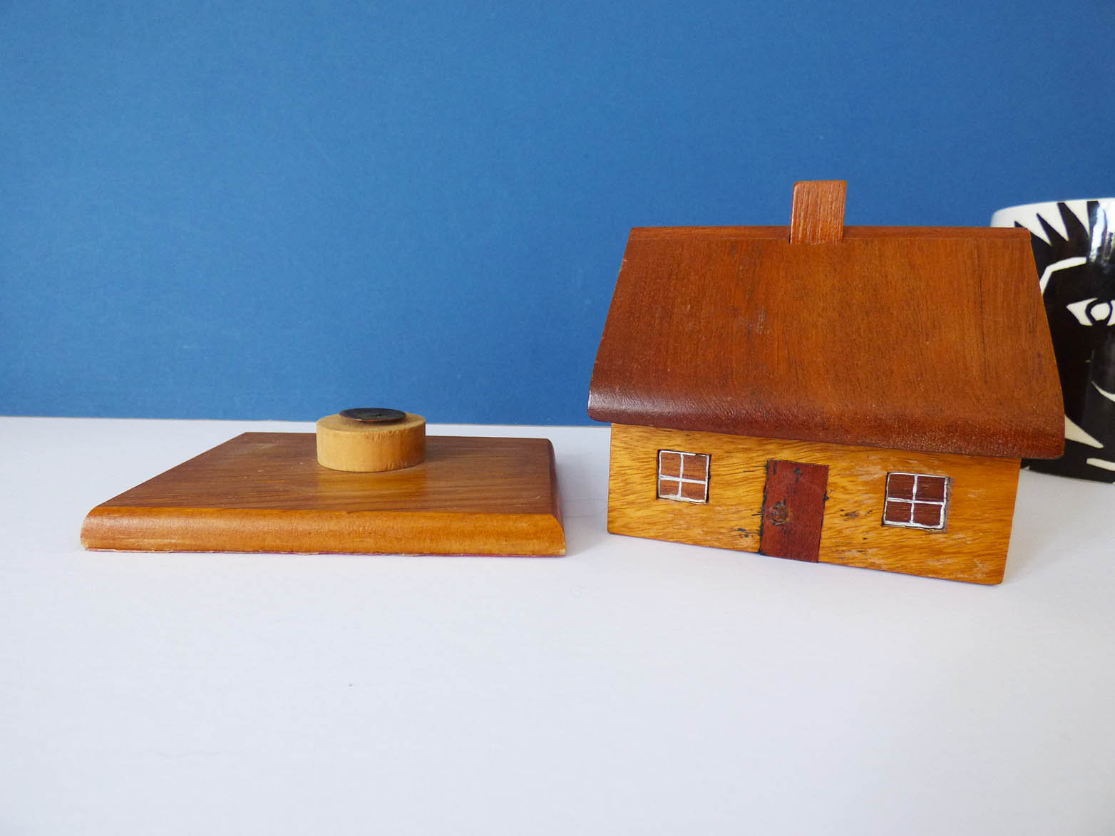 Incense cone burner vintage wooden house