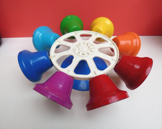 Vintage MTR Round Bell toy rainbow xylophone toy 1970s Japan