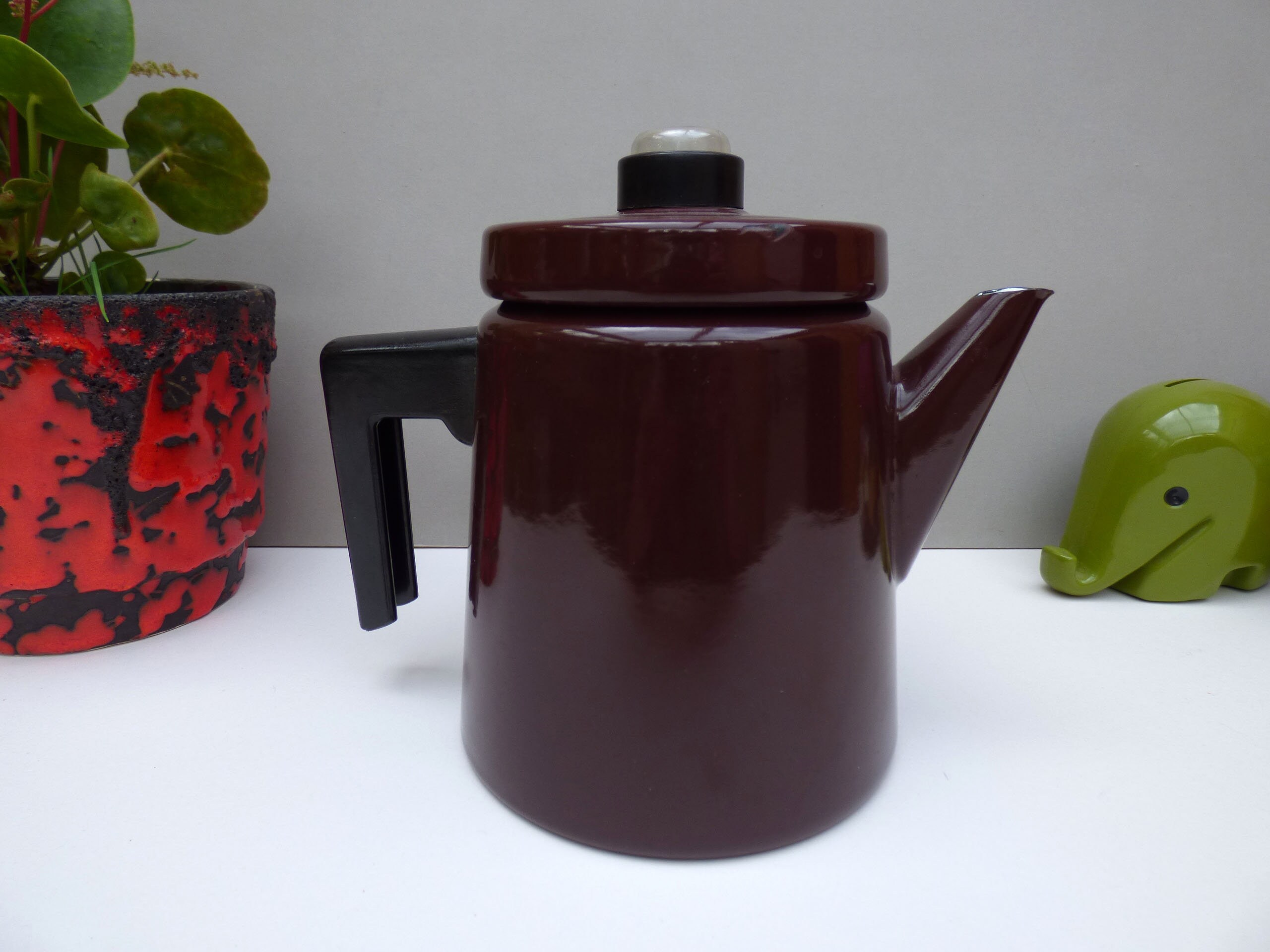 Enameled Cast Iron Coffee Pot by Antti Nurmesniemi for Finel