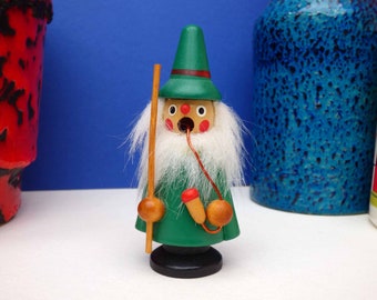 Incense burner - Smoking man - Vintage West German - Green Man - 1970s 1980s - Retro Vintage Scandi Home