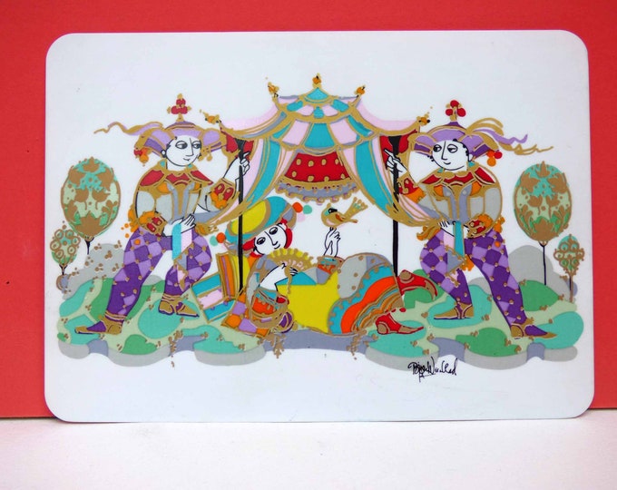 Bjorn Wiinblad Porcelain postcard Rosenthal Rare Highly collectible, 1970s Danish Artist - Commedia dell’ Arte - Studio line -