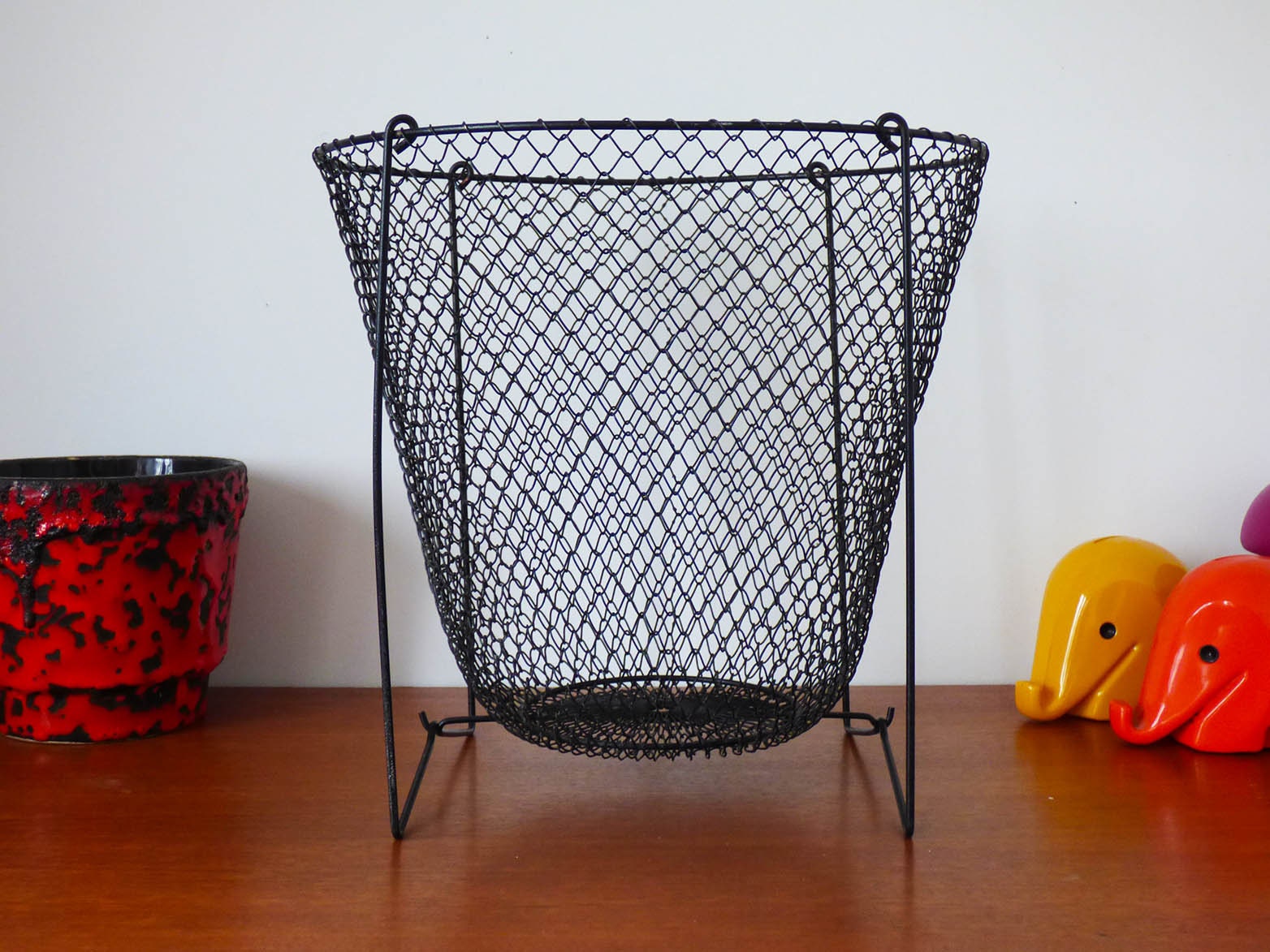 Waste Paper Bin Basket Vintage Foldable Industrial