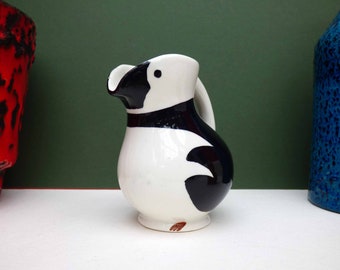 Egersunds Puffin Jug - Jacob Somme - Norway - 1940s - Mid Century Modern- Rare pottery - Razor bill jug - vintage collectible