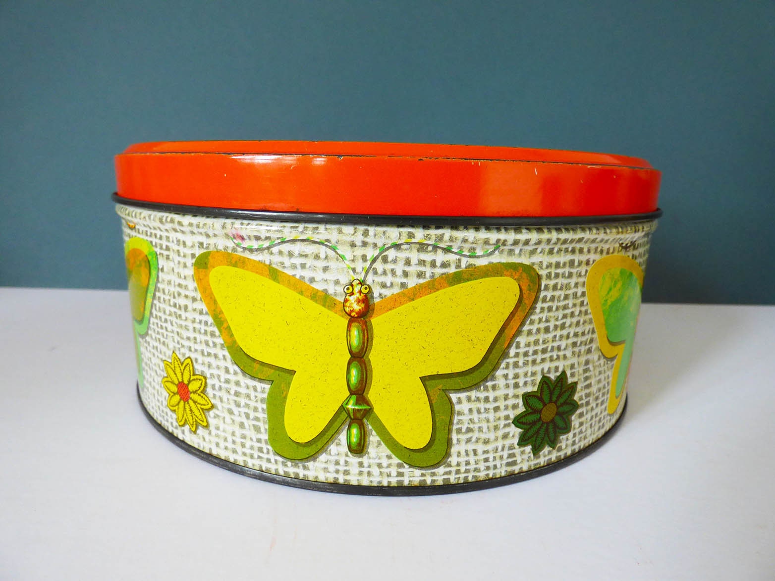 Vintage Butterfly cake tin storage tin
