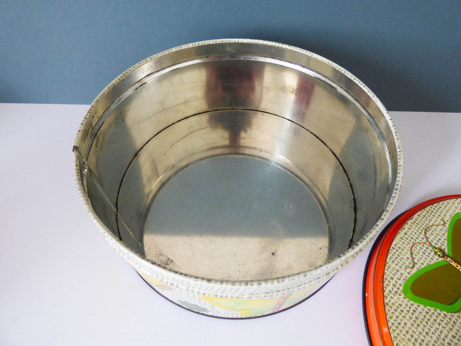 Vintage Butterfly cake tin storage tin