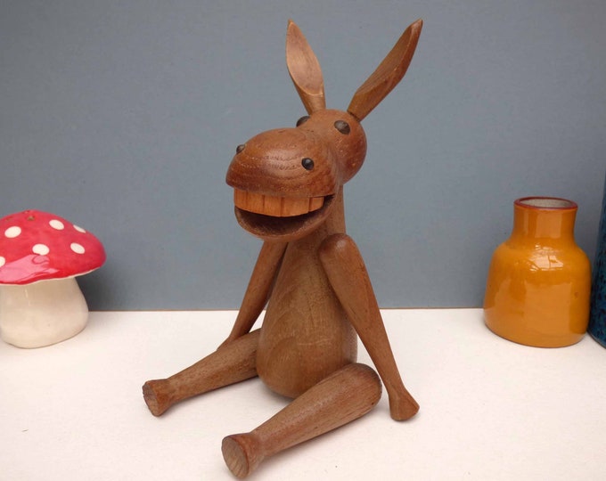 Wooden Donkey - Zoo Line  - Mid Century Modern - Vintage collectible wooden toys - 1950s 1960s wooden toys - Vintage Donkey Zoo-line