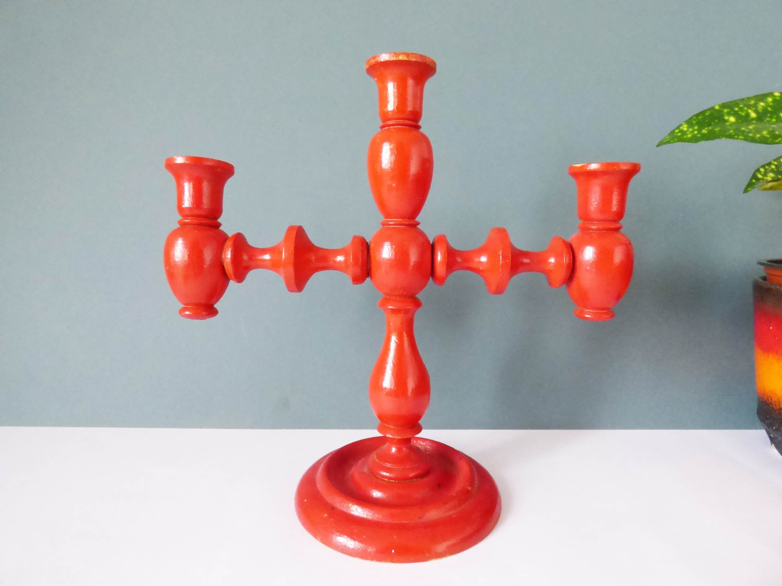 Simple wooden scandinavian candle holder