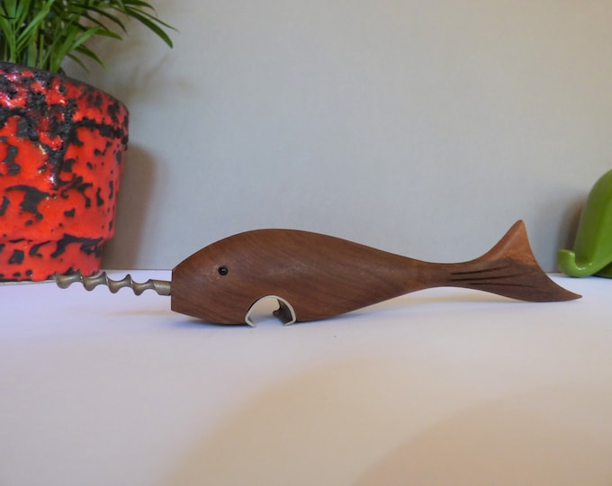 Vintage wooden shark / fish bottle opener