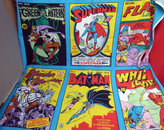 DC Comic Fabric 1975 Material MCM Retro Single Curtain  super rare barkcloth 110cm x 190cm