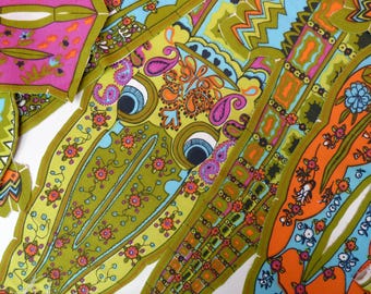 Belinda Lyon Miss Odile Croc - Cut and Sew Cushion for Oxfam... Vintage Crocodile
