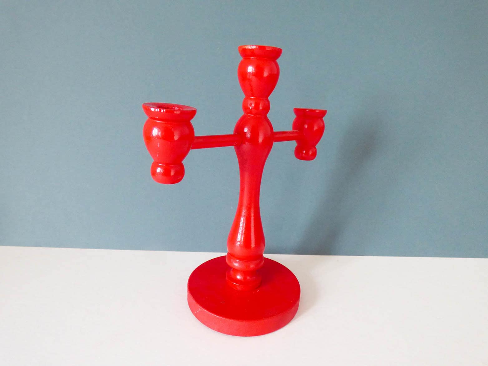 Simple wooden scandinavian candle holder