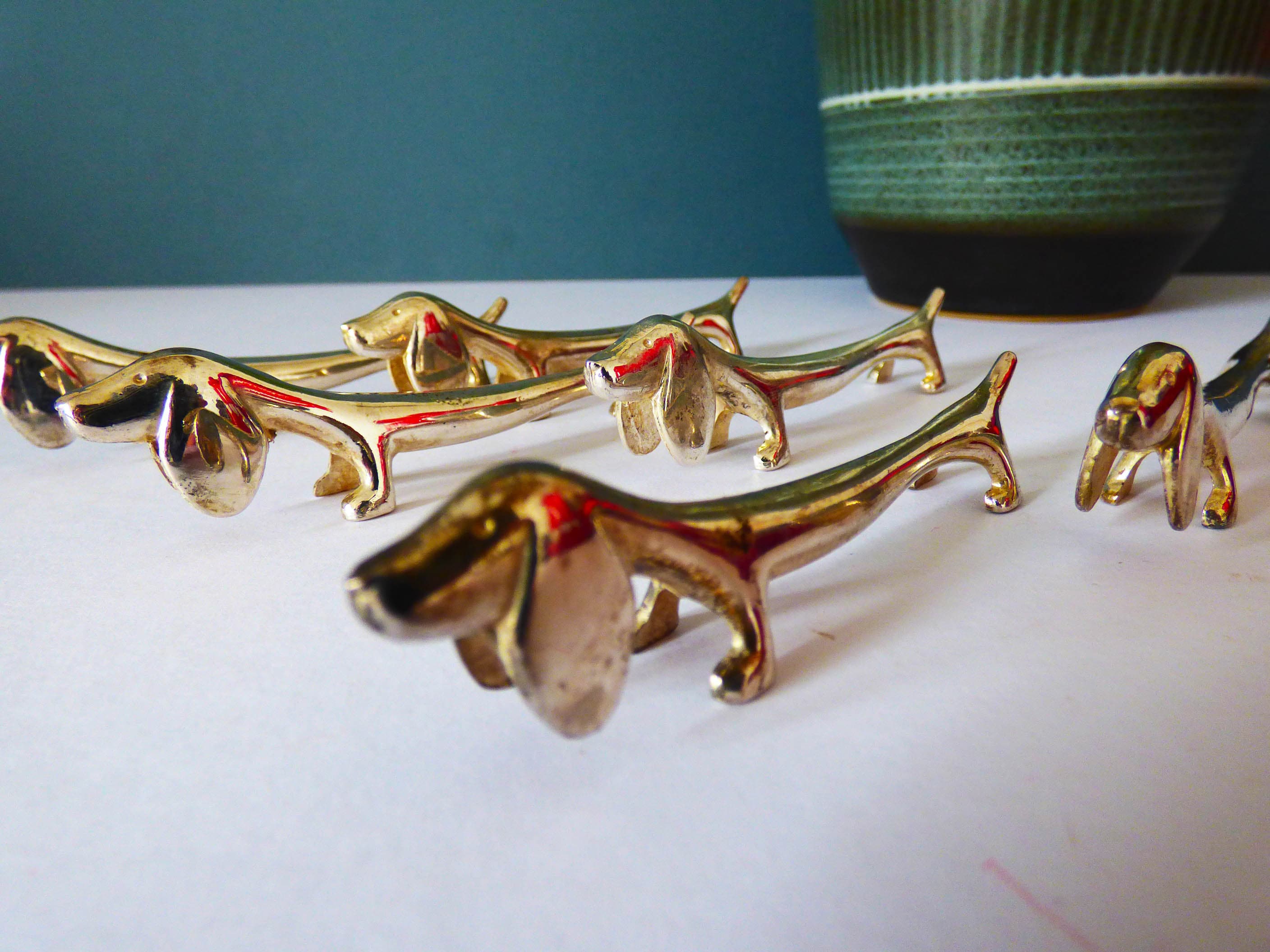 Vintage Dachshund knife rests