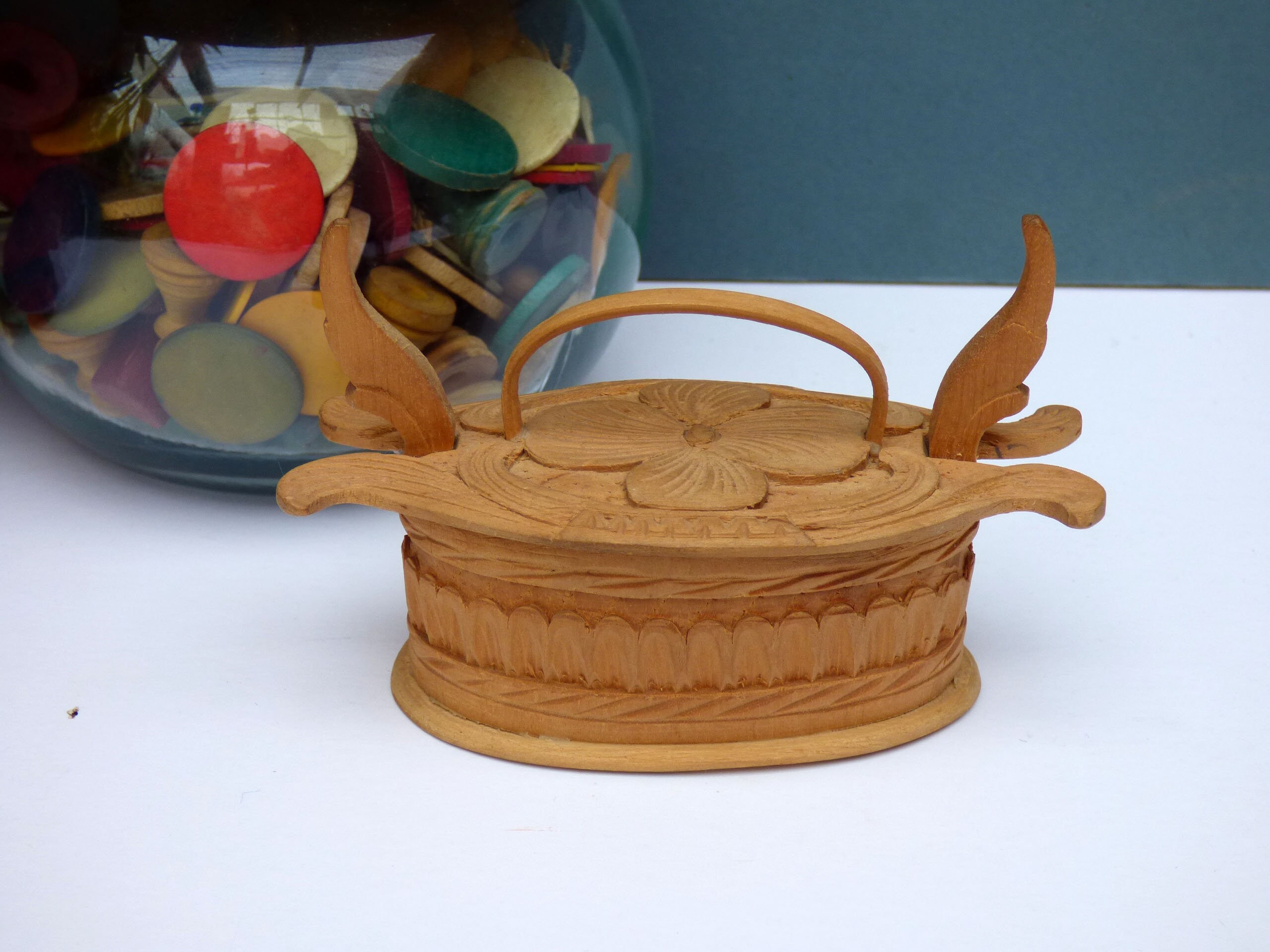 Vintage Tine Box Scandinavian wooden Norweigen box