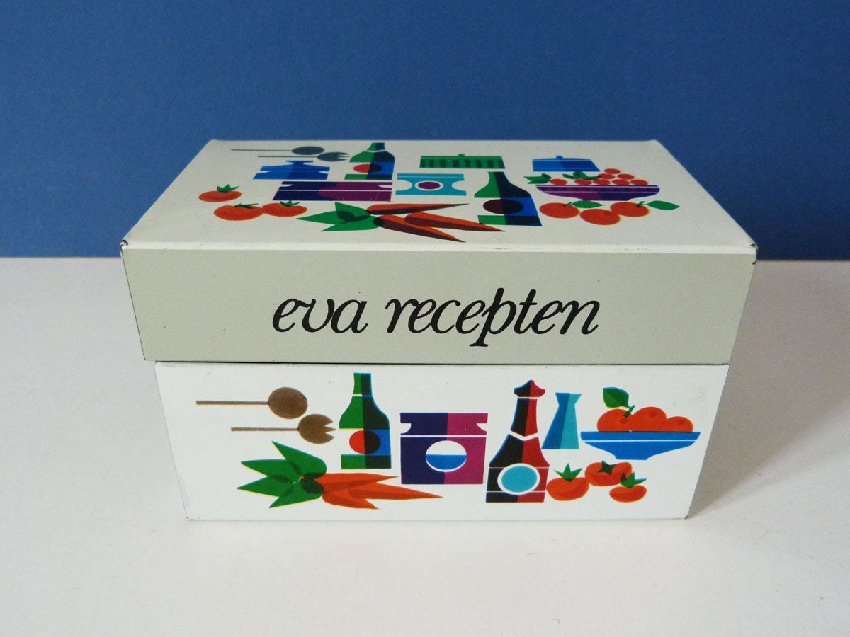 Mid century vintage recipe tin / box