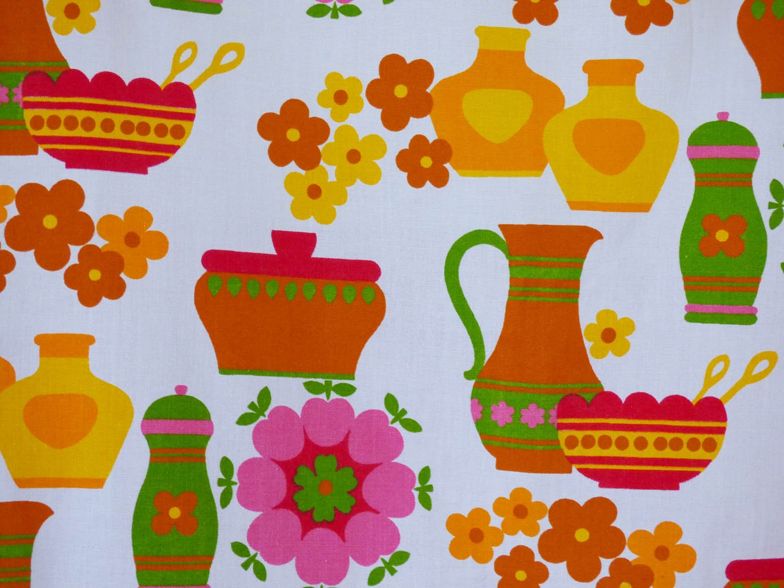 Vintage kitchen themed Fabric Material MCM Retro Single Curtain 108cm x