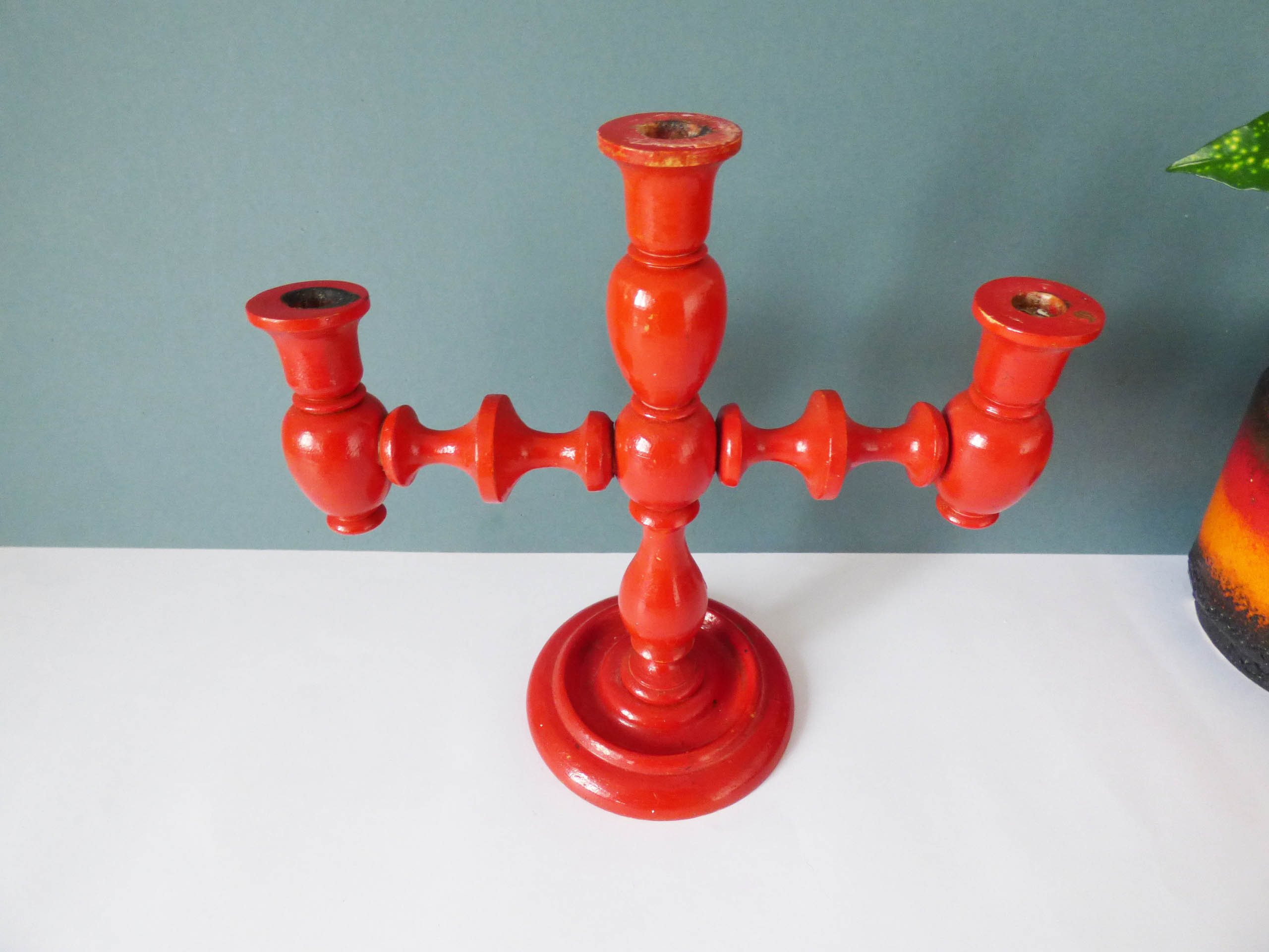 Simple wooden scandinavian candle holder