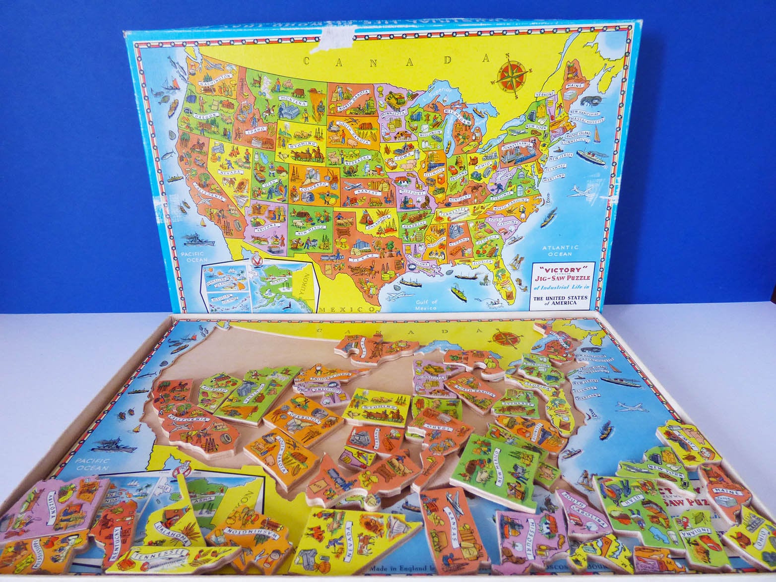 Vintage wooden Industrial Life of United States of America Jigsaw puzzle
