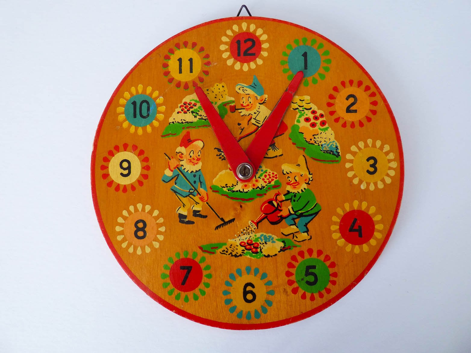 Vintage wooden toy clock