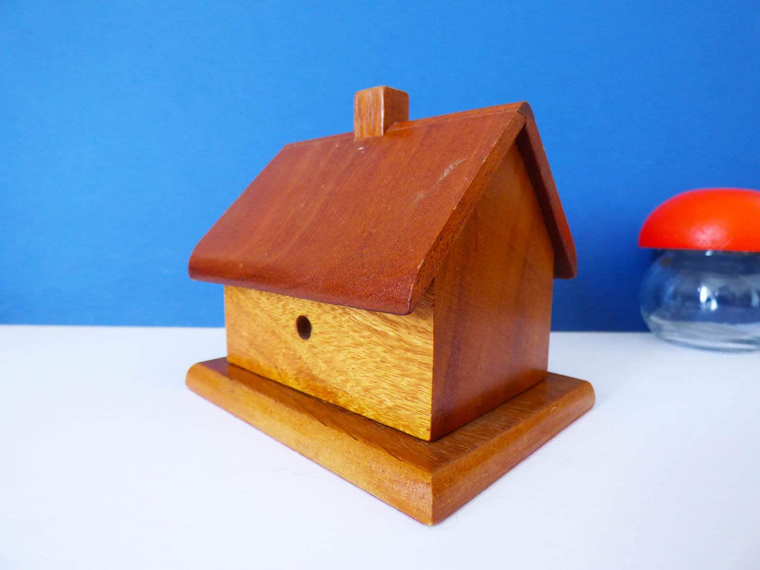 Incense cone burner vintage wooden house