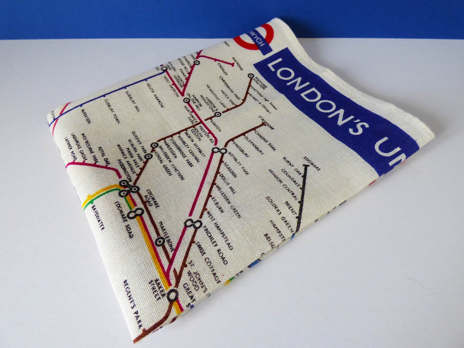 Vintage London underground tea towel